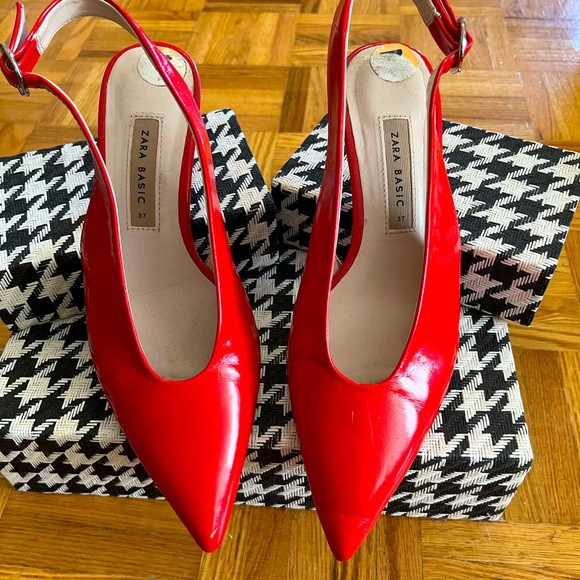 Zara Leather Heeled Shoes - Picture 5 of 8